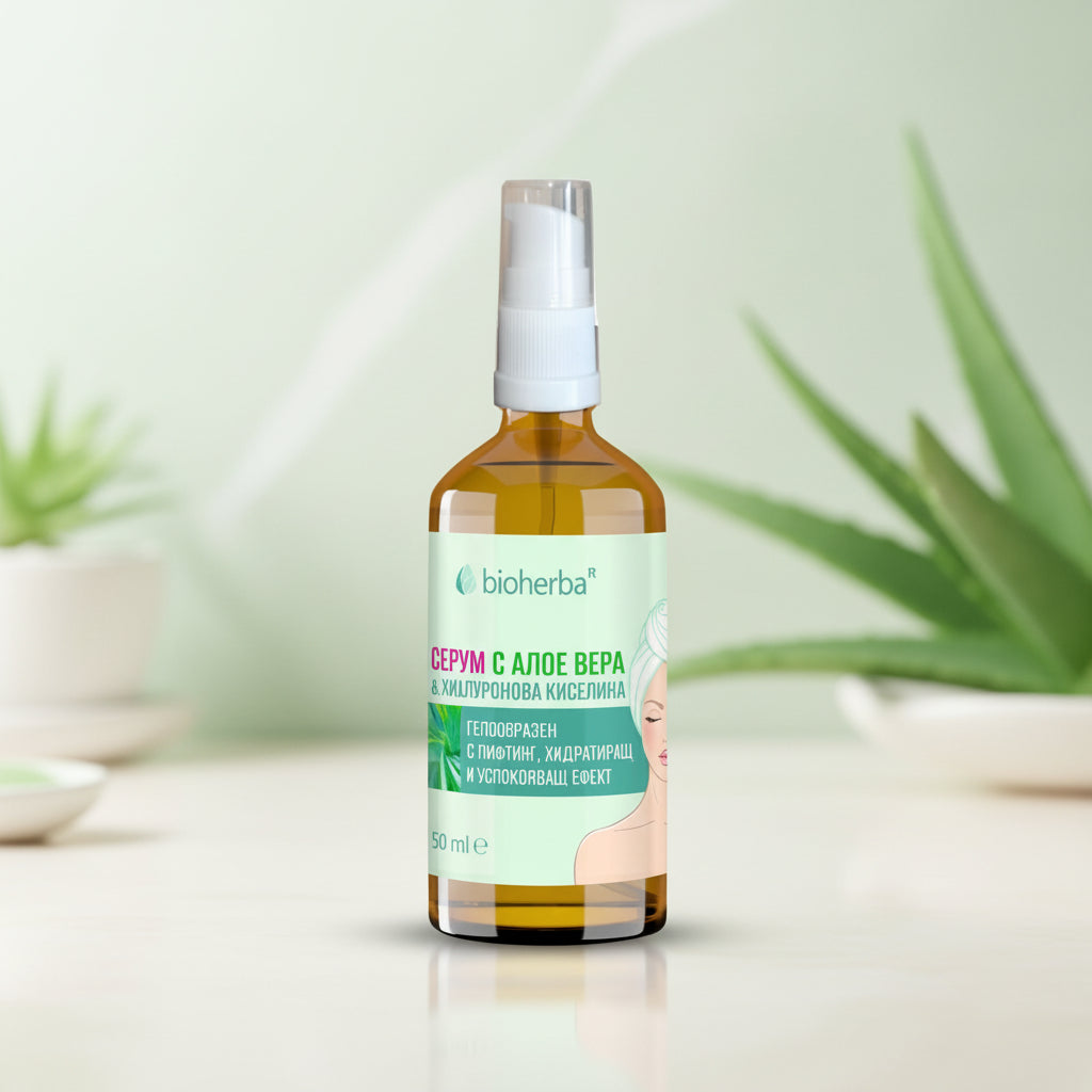 Серум за лице с алое вера и хиалуронова киселина 50ml Bioherba