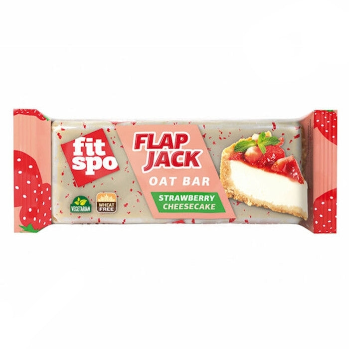 FitSpo Flapjack Овесен бар с вкус на Ягодов чийзкейк 90g - 1 бр.