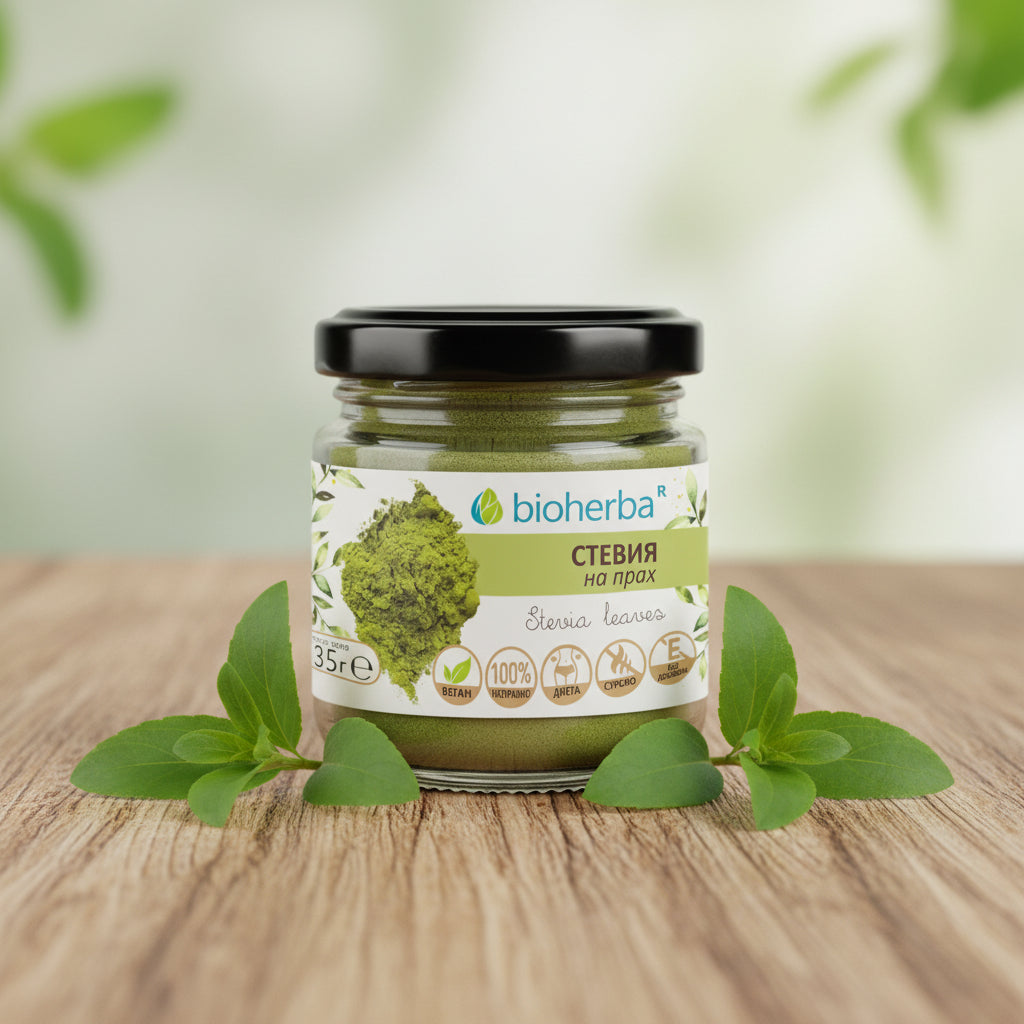 СТЕВИЯ НА ПРАХ 35Г - Натурален подсладител Bioherba