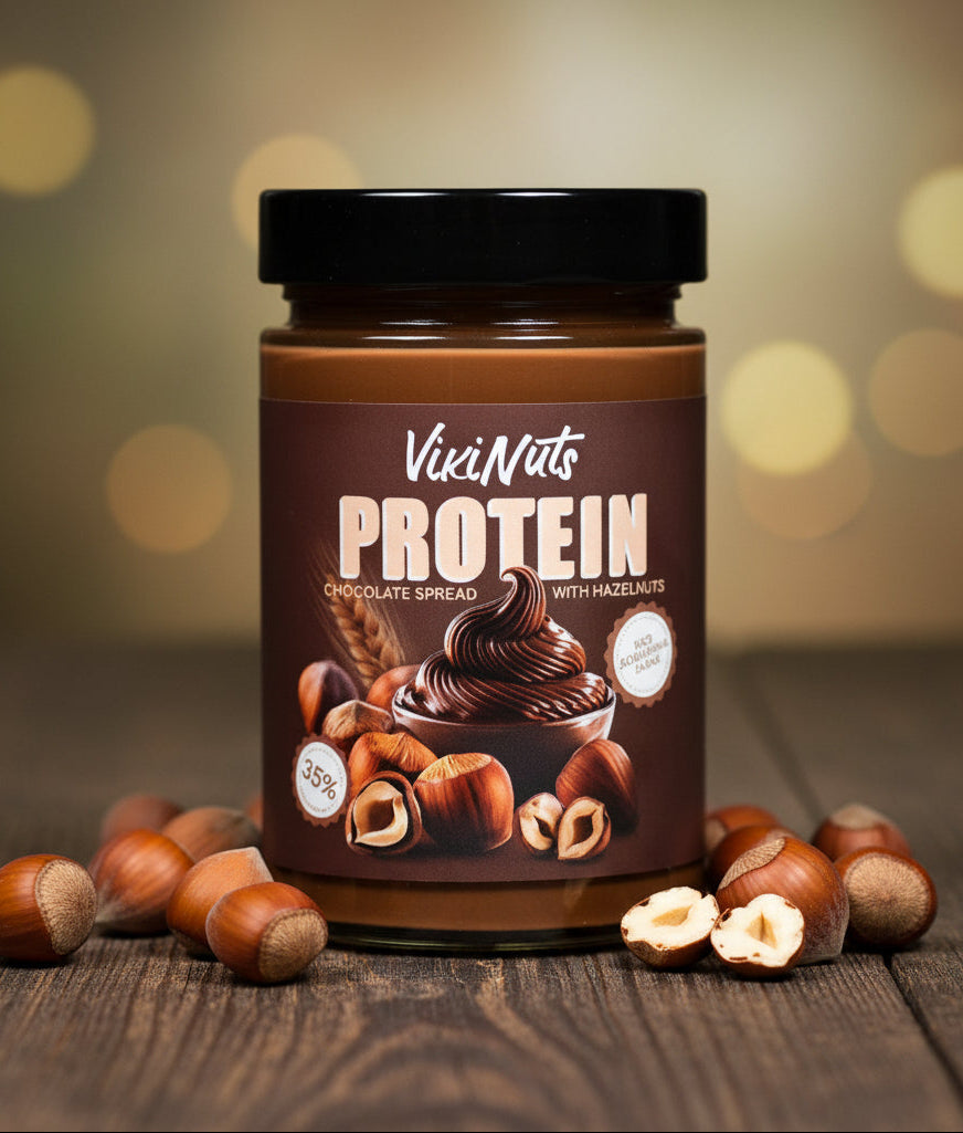 Протеинов течен шоколад с лешници 330g VikiNuts